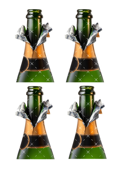 Champagne Bottle Neck Icing Sheet