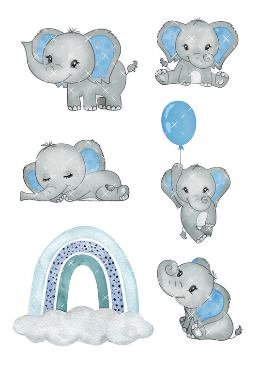 Blue Elephant Icing Sheet