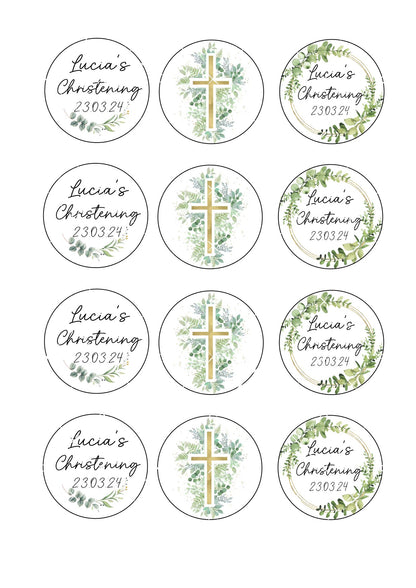 Christening, Baptism, Holy Communion, Icing Sheet Cupcake Toppers