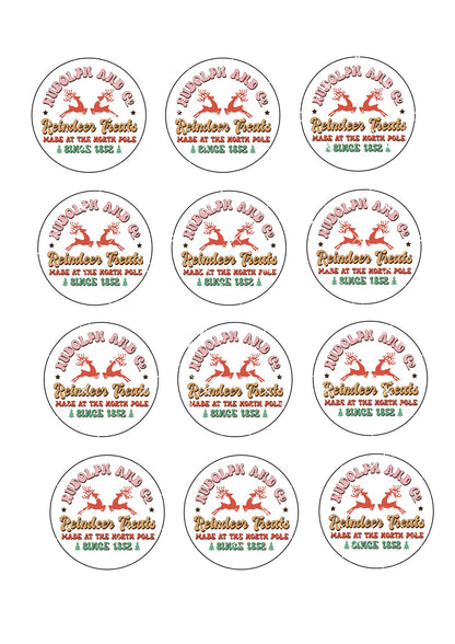 Reindeer Treats Icing Sheet Cupcake Toppers