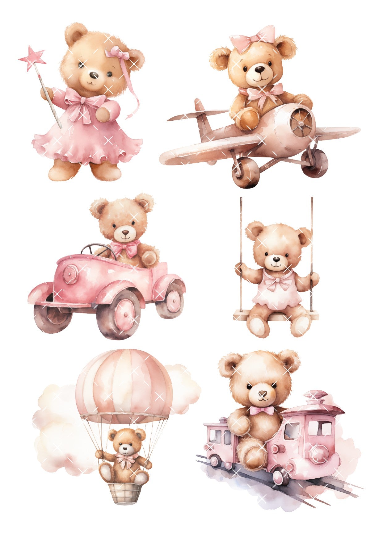 Pink Baby Bear Cake Images Icing Sheet