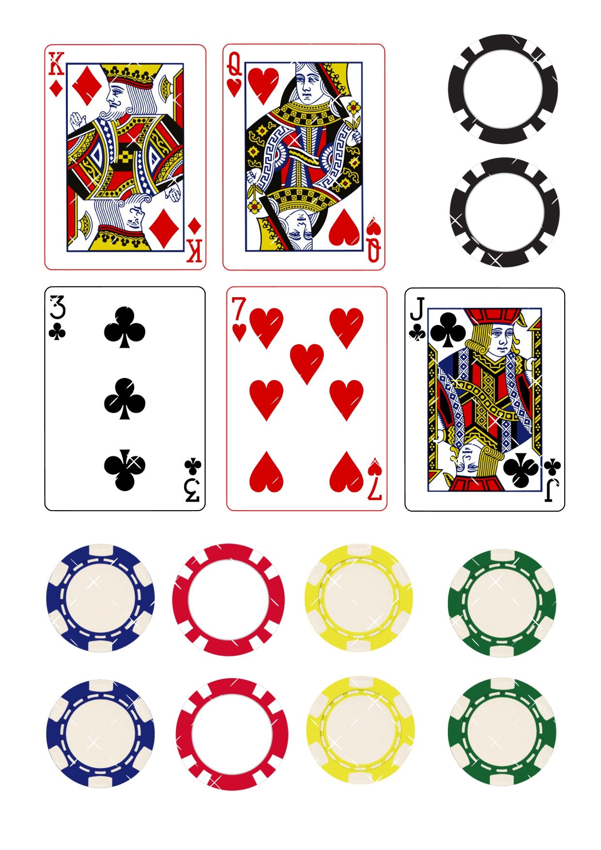 Playing Cards & Poker Chips Las Vegas Icing Sheet