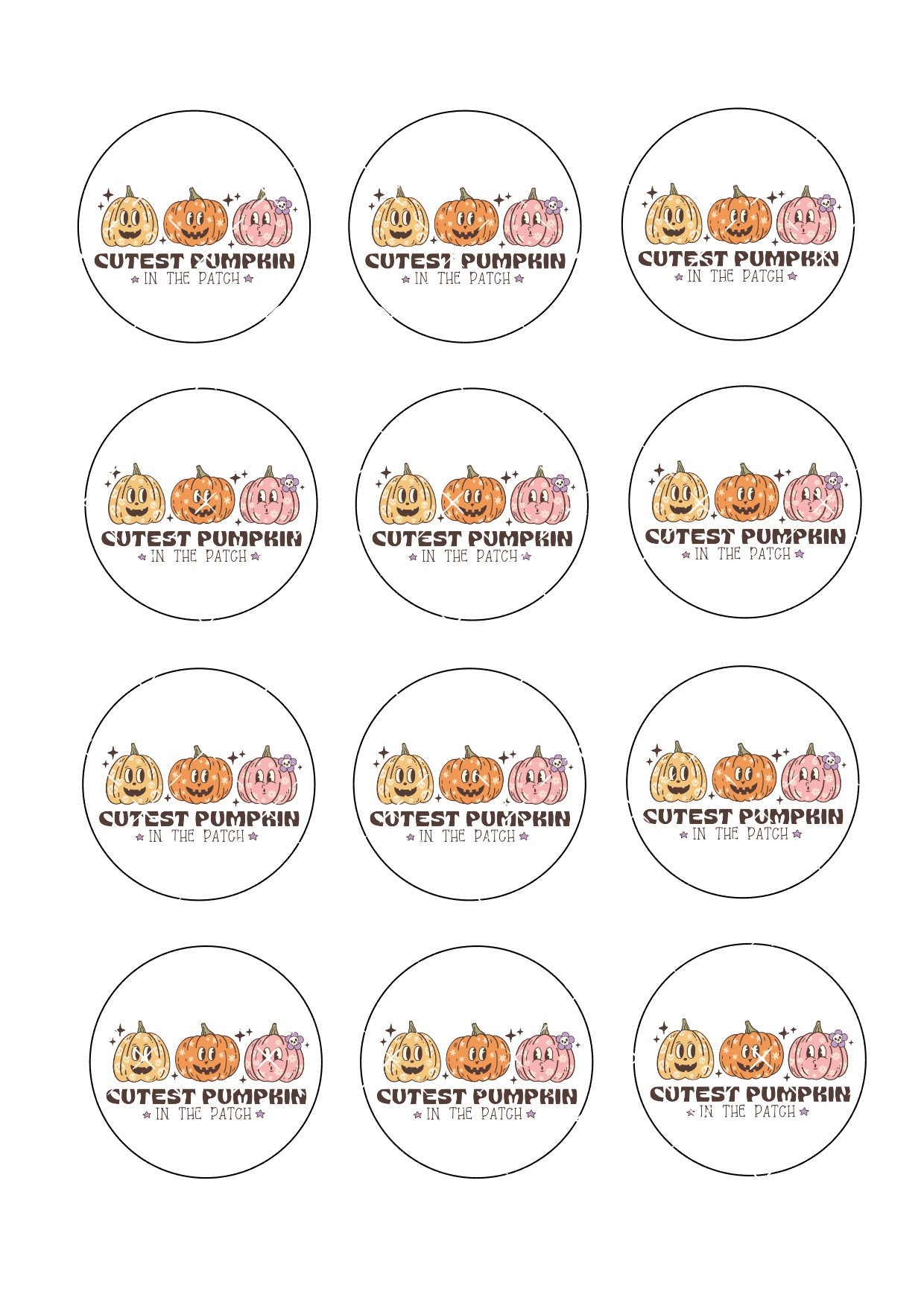 Cutest Pumpkin In The Patch Icing Sheet Cupcake Toppers