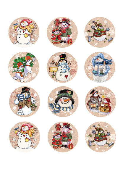 Snowmen Icing Sheet Cupcake Toppers