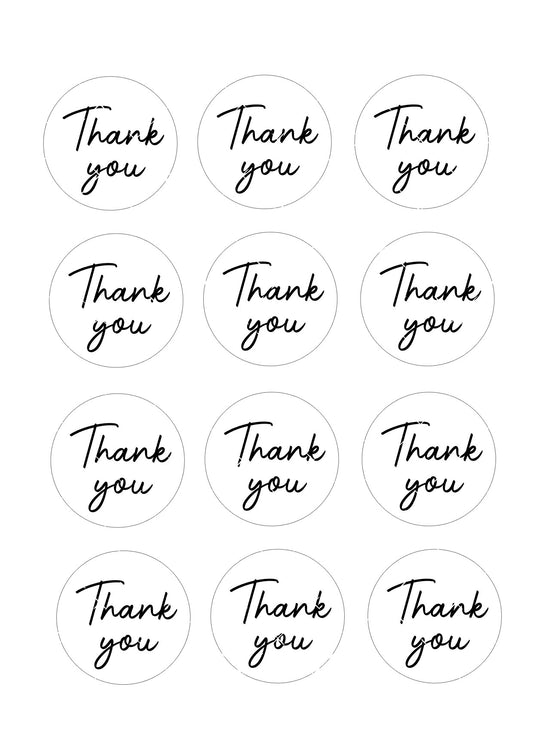 Thank You Cupcake Toppers Icing Sheet