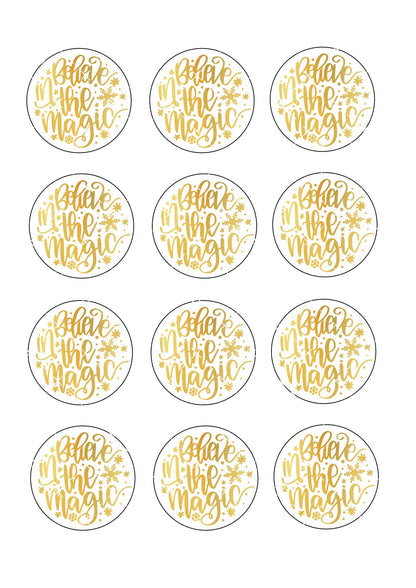 Believe In The Magic Icing Sheet Cupcake Toppers