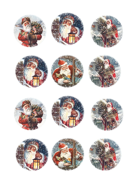 Santa #1 Christmas Icing Sheet Cupcake Toppers