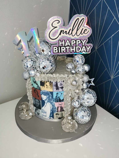 Holographic 3D Text Cake Topper