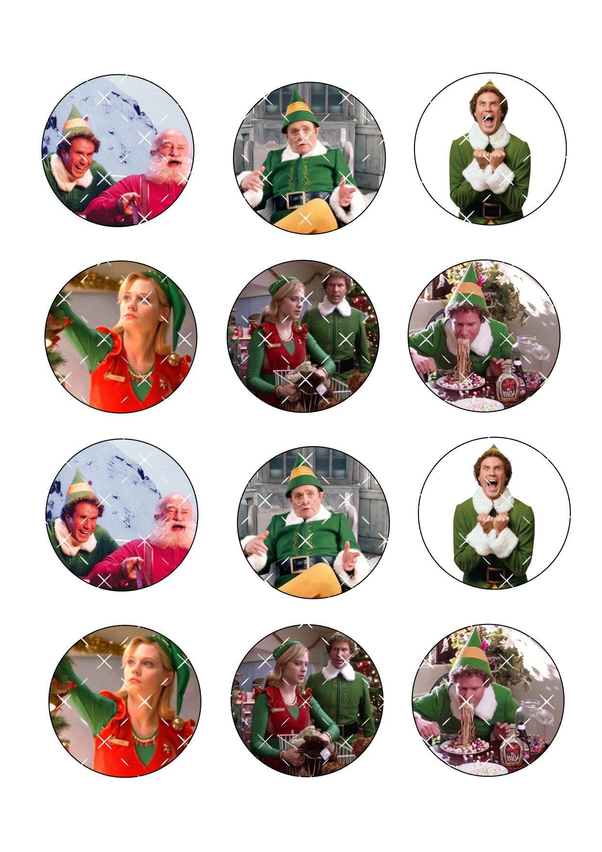 Elf #2 Icing Sheet Cupcake Toppers