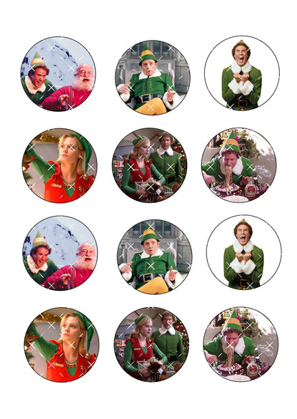 Elf #2 Icing Sheet Cupcake Toppers