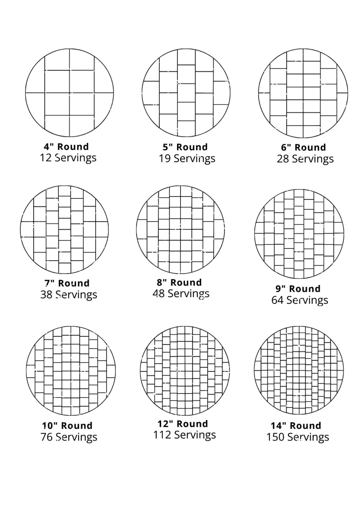 1"X1" Cake Cutting Guide Stickers - Round & Square